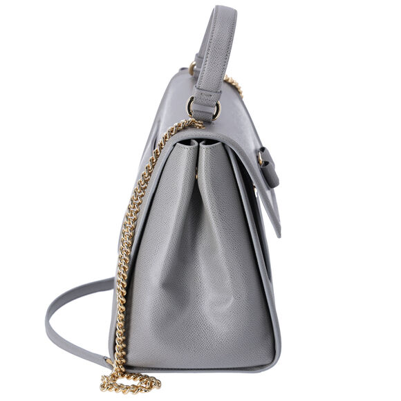 Salvatore Ferragamo Carry Shoulder Bag 21G697 Gray Leather - Picture 5 of 8